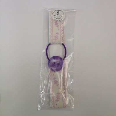 Segnalibro elastico con bottone viola - in vendita online -