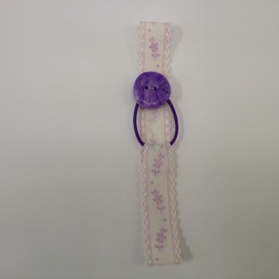 Segnalibro elastico con bottone viola - in vendita online -